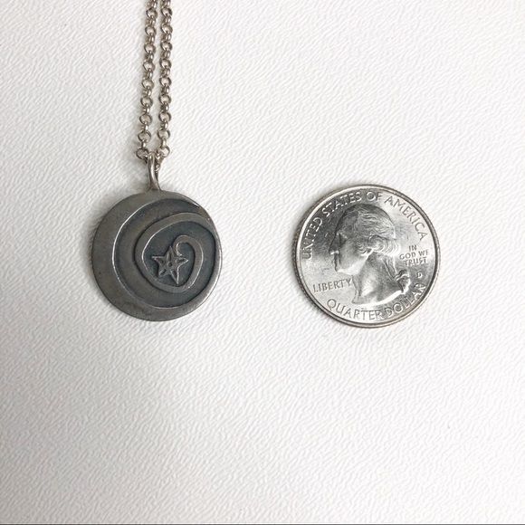 Reach For The Moon Quote Necklace Sterling Silver - Picture 7 of 8